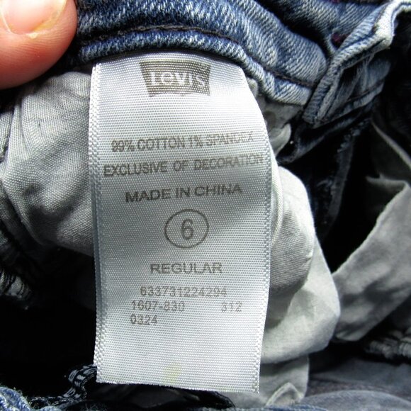 Levi's Girls Slim Straight Jeans - Size 6 Regular - Picture 5 of 6